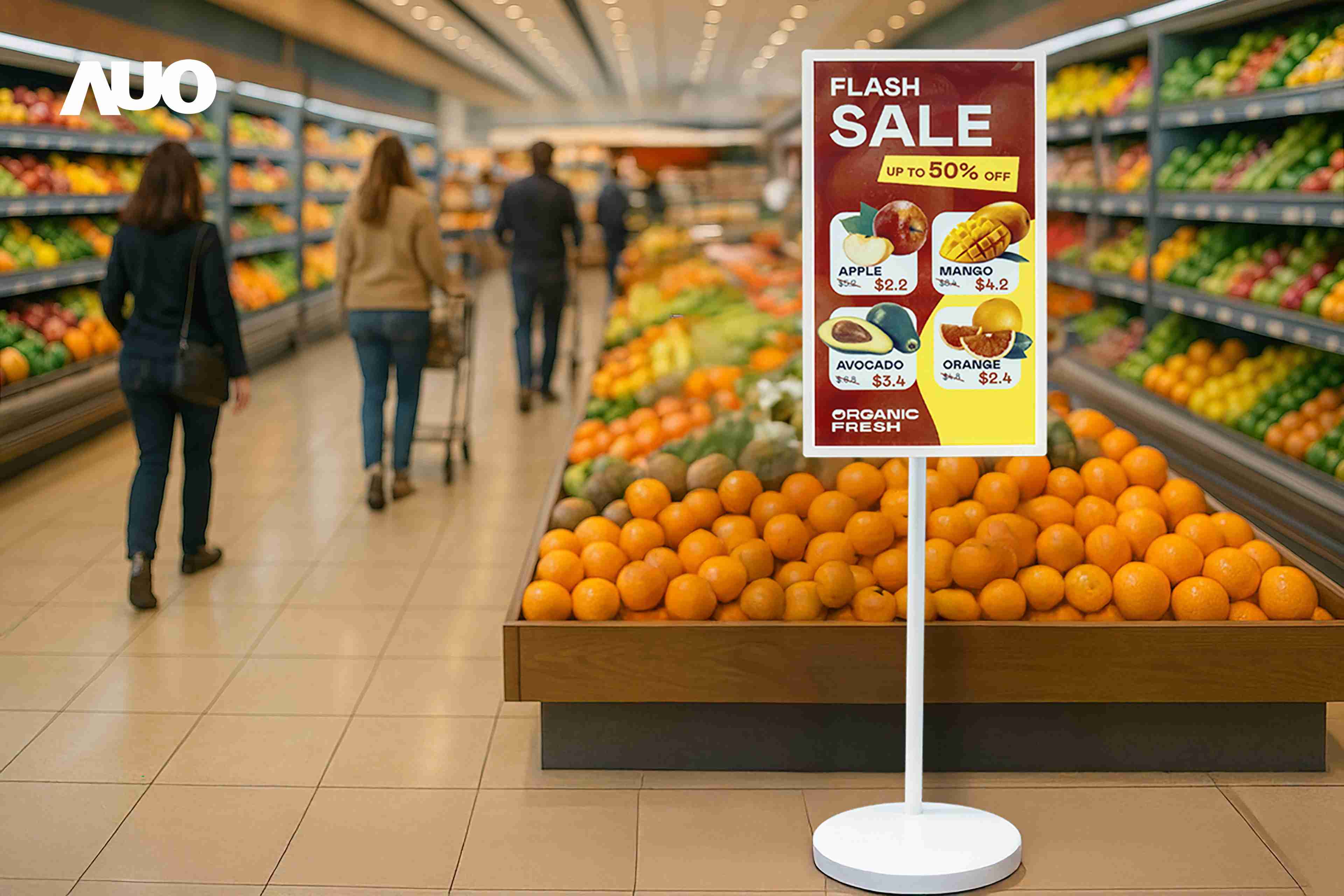 达擎首亮相低功耗、、全彩的〝aecoPost电子纸解决方案〞，，仅在更新画面时需要微量的电力驱动，，，，无需布建电线的便捷设计，，，，使其可灵活应用、、随意置放，，，并可透过云端或行动装置app，，轻松管理及排程广告内容，，，晋升店头营销利器。。。。